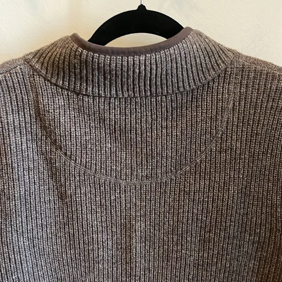 Vintage L.L. Bean Merino Wool Sweater Vest Front Zip Waterfowl Pockets Brown XXL - Picture 7 of 11